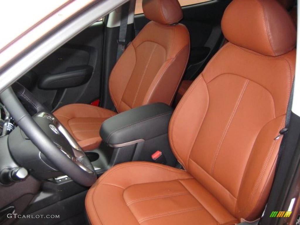 Black/Saddle Interior 2011 Hyundai Tucson Limited AWD Photo #41606161