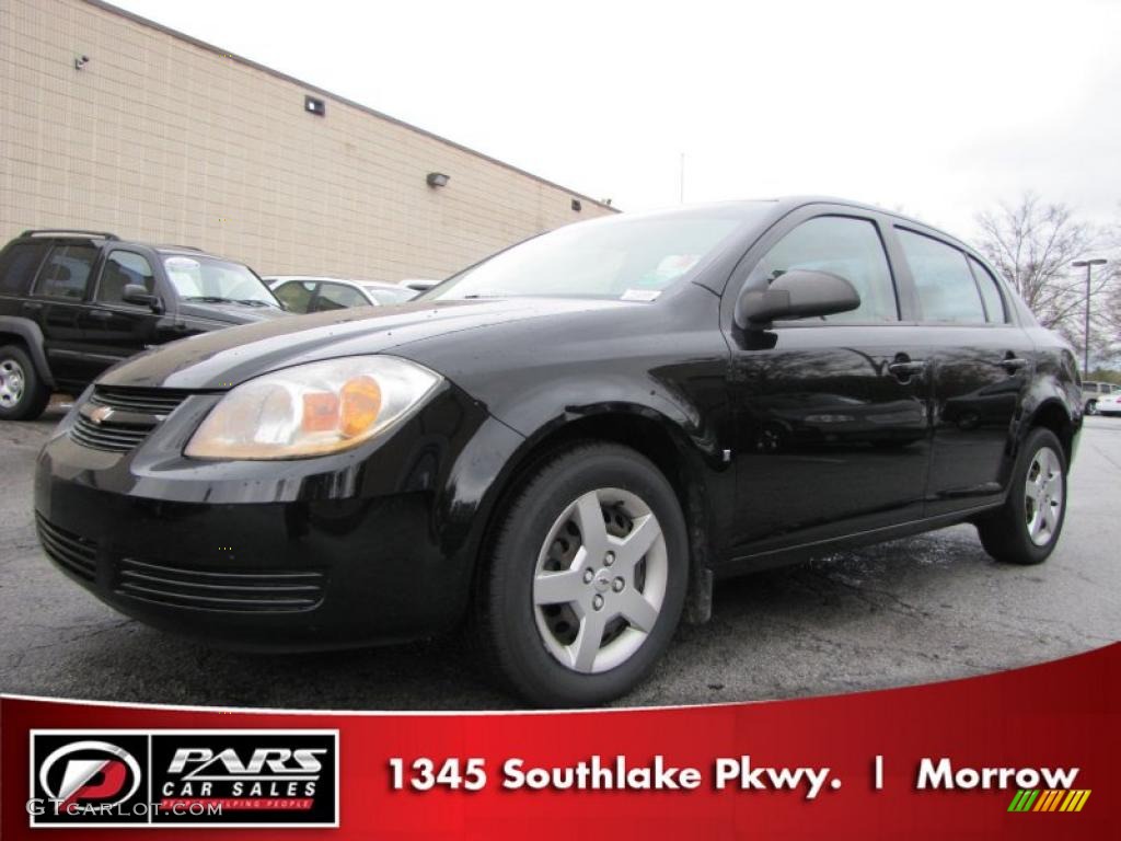 2007 Cobalt LS Sedan - Black / Gray photo #1
