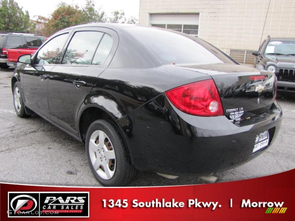 2007 Cobalt LS Sedan - Black / Gray photo #2