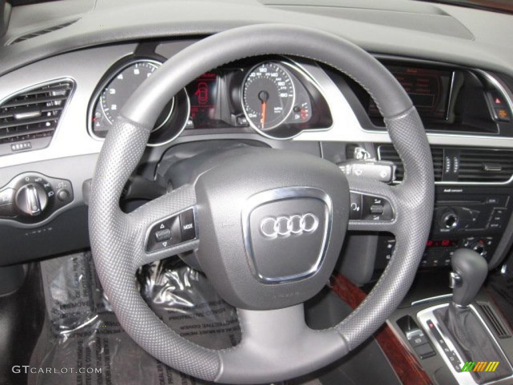 2010 Audi A5 2.0T quattro Cabriolet Black Steering Wheel Photo #41606589