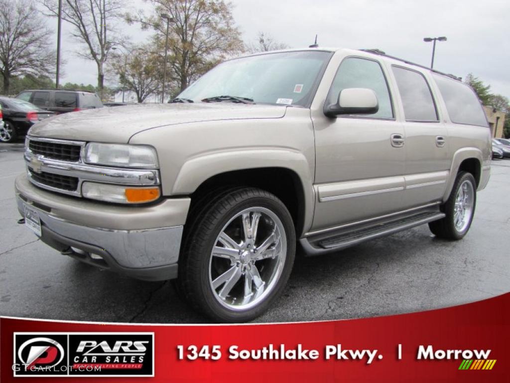 2002 Suburban 1500 LT 4x4 - Light Pewter Metallic / Tan photo #1