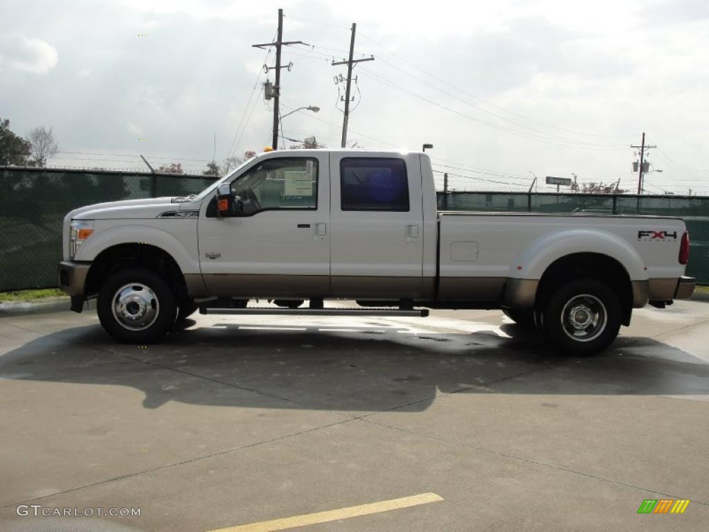 White Platinum Tri-Coat Metallic 2011 Ford F350 Super Duty King Ranch Crew Cab 4x4 Dually Exterior Photo #41607138