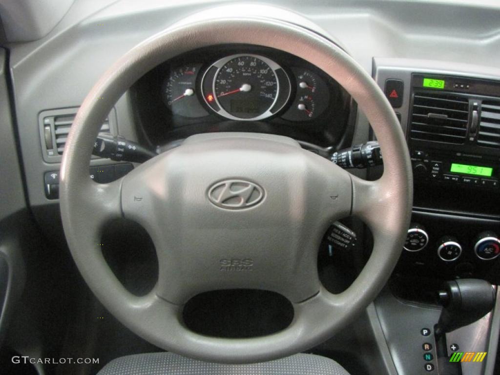 2006 Hyundai Tucson GL Gray Steering Wheel Photo #41607309