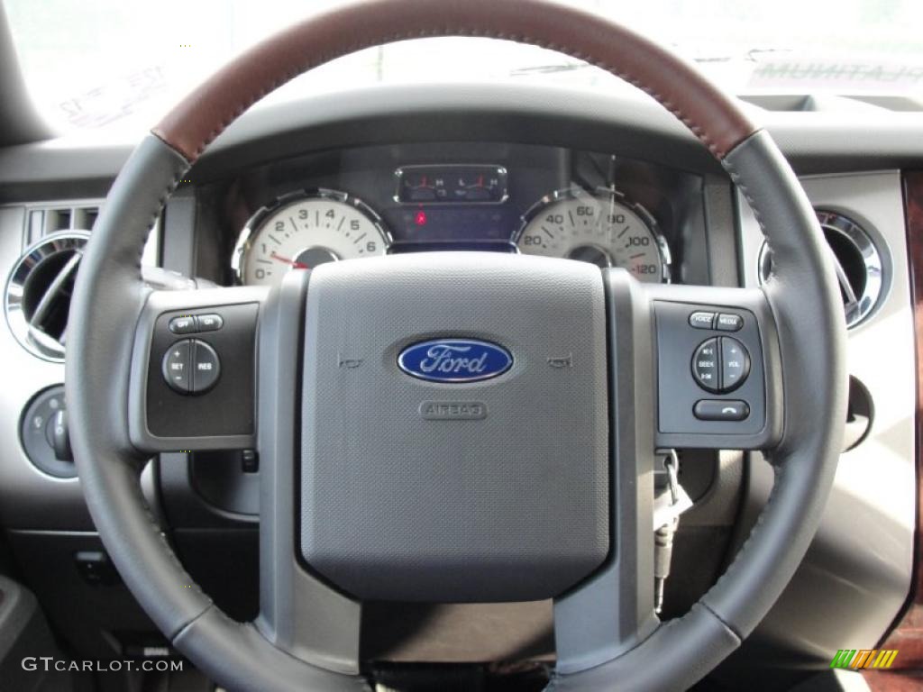 2011 Ford Expedition EL King Ranch Chaparral Leather Steering Wheel Photo #41608317