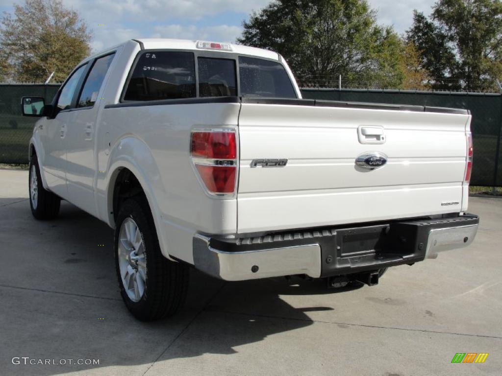 2011 F150 Lariat SuperCrew - White Platinum Metallic Tri-Coat / Pale Adobe photo #5