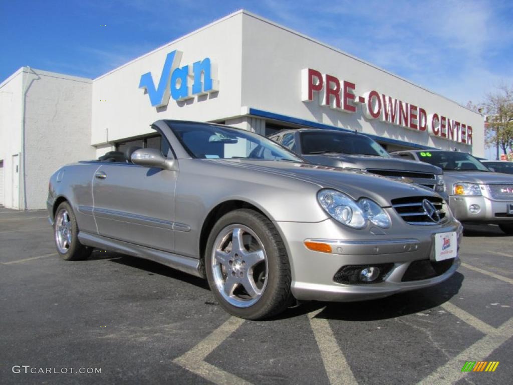 2005 CLK 500 Cabriolet - Pewter Metallic / Charcoal photo #1