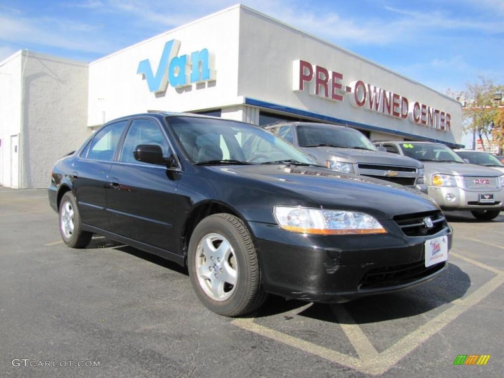 1999 Accord EX V6 Sedan - Flamenco Black Pearl / Ivory photo #1