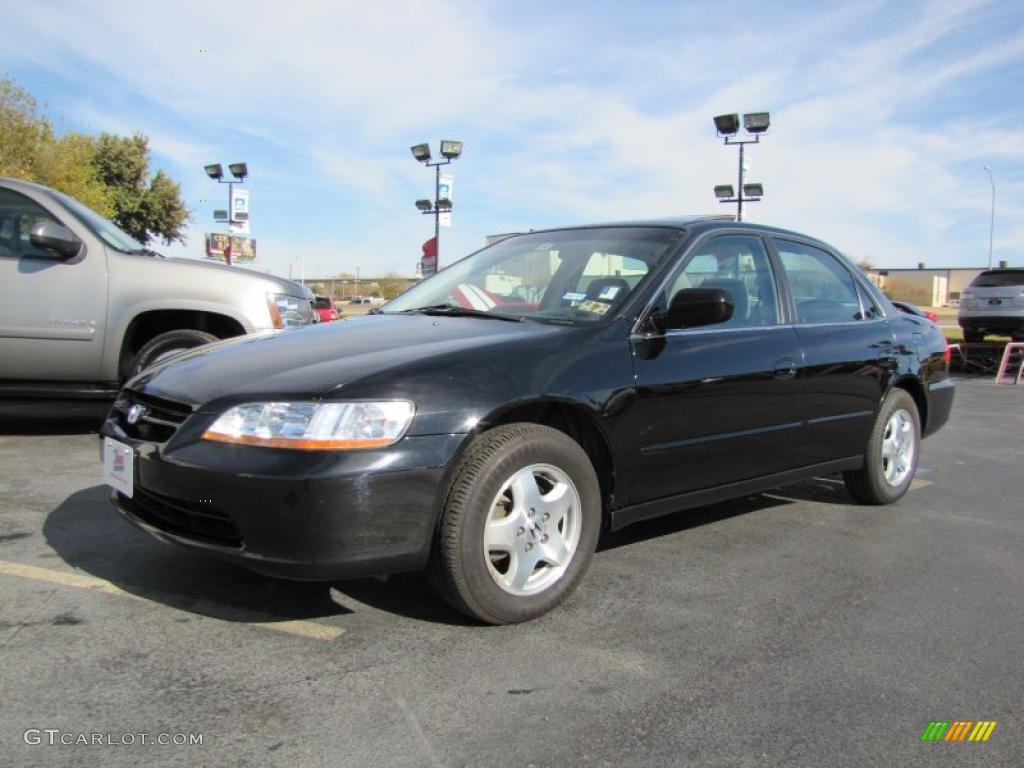 1999 Accord EX V6 Sedan - Flamenco Black Pearl / Ivory photo #3