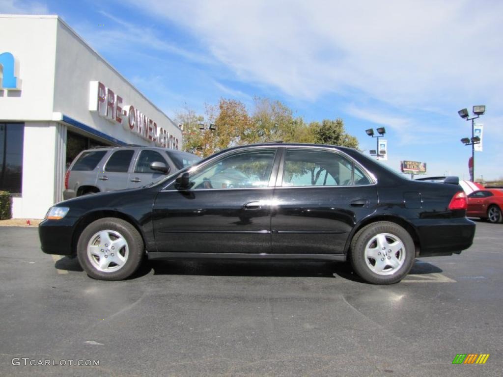 1999 Accord EX V6 Sedan - Flamenco Black Pearl / Ivory photo #4