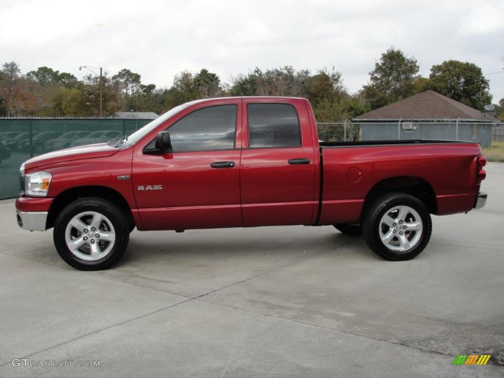 2008 Ram 1500 Lone Star Edition Quad Cab 4x4 - Flame Red / Medium Slate Gray photo #6