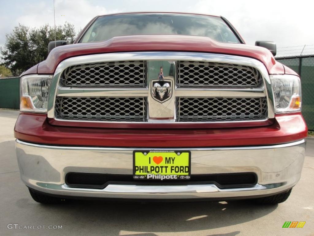 2009 Ram 1500 SLT Quad Cab - Inferno Red Crystal Pearl / Light Pebble Beige/Bark Brown photo #9