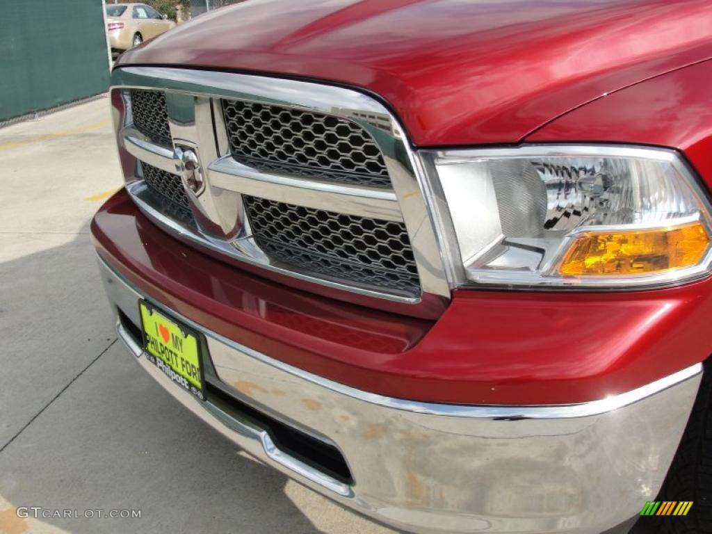 2009 Ram 1500 SLT Quad Cab - Inferno Red Crystal Pearl / Light Pebble Beige/Bark Brown photo #11