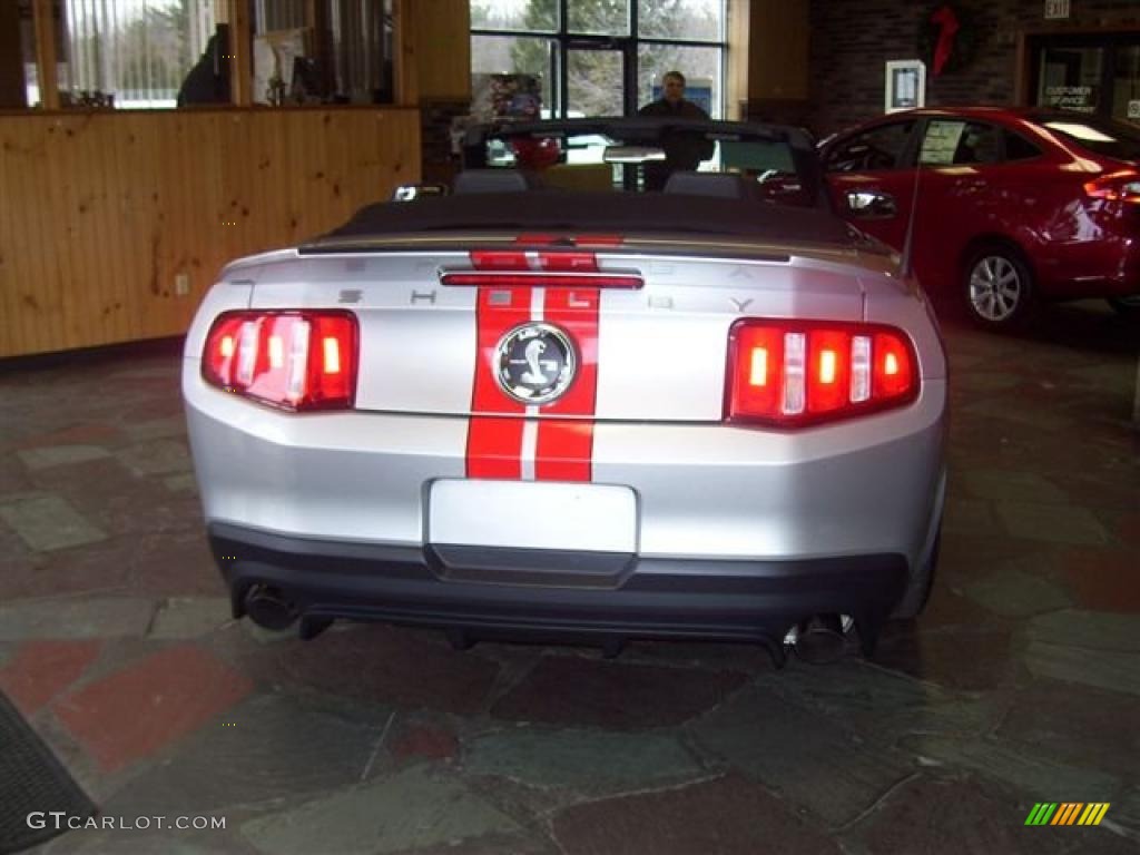 2011 Mustang Shelby GT500 SVT Performance Package Convertible - Ingot Silver Metallic / Charcoal Black/Red photo #3