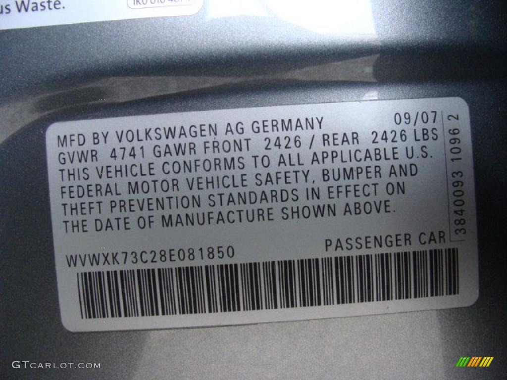 2008 Volkswagen Passat Turbo Wagon Info Tag Photos