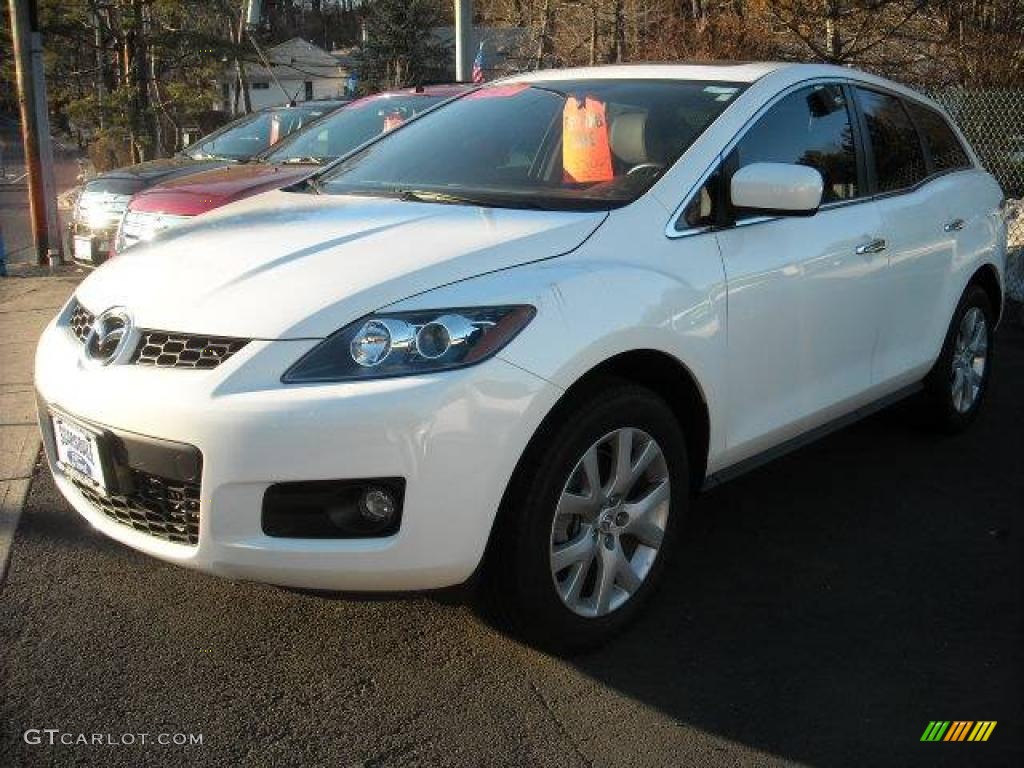 2007 CX-7 Sport - Crystal White Pearl Mica / Sand photo #1