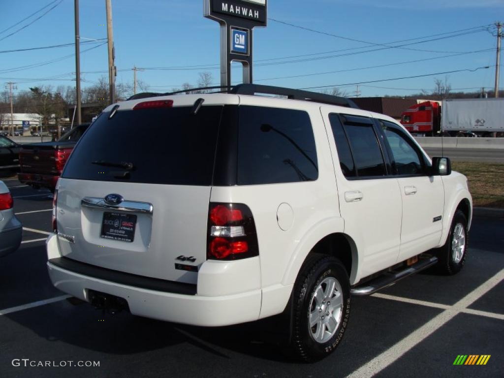 2008 Explorer XLT 4x4 - White Suede / Black/Stone photo #5