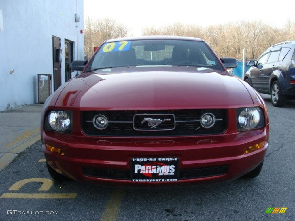 2007 Mustang V6 Premium Coupe - Redfire Metallic / Dark Charcoal photo #2