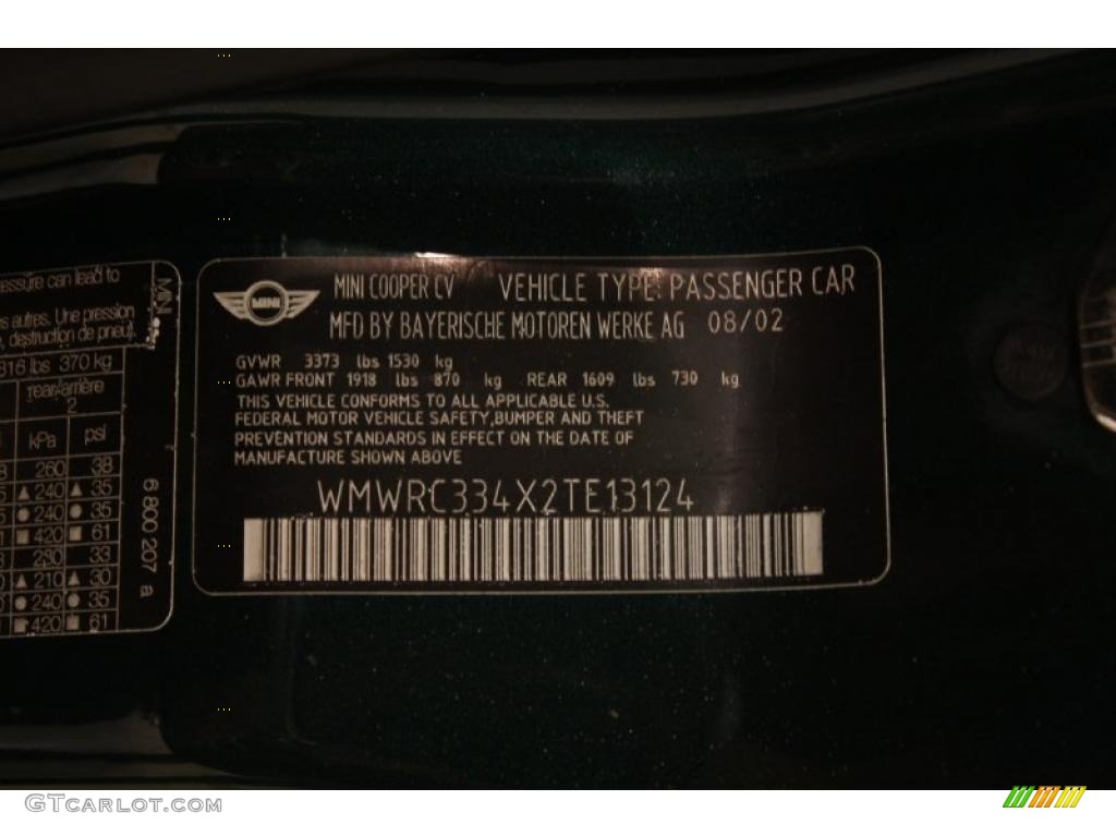 2002 Cooper Hardtop - British Racing Green Metallic / Cordoba Beige photo #19