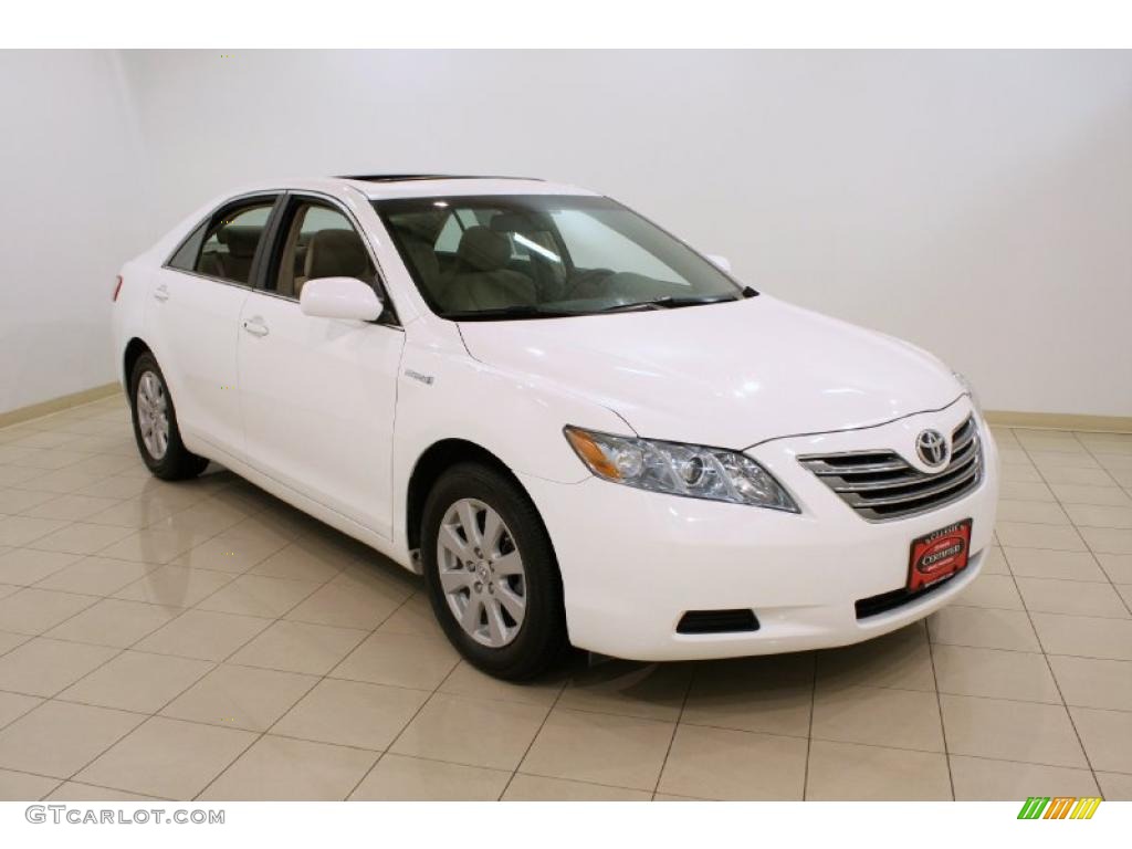 2008 Camry Hybrid - Super White / Bisque photo #1