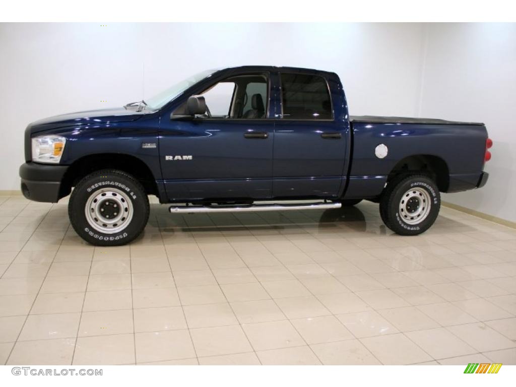 2008 Ram 1500 ST Quad Cab 4x4 - Patriot Blue Pearl / Medium Slate Gray photo #4