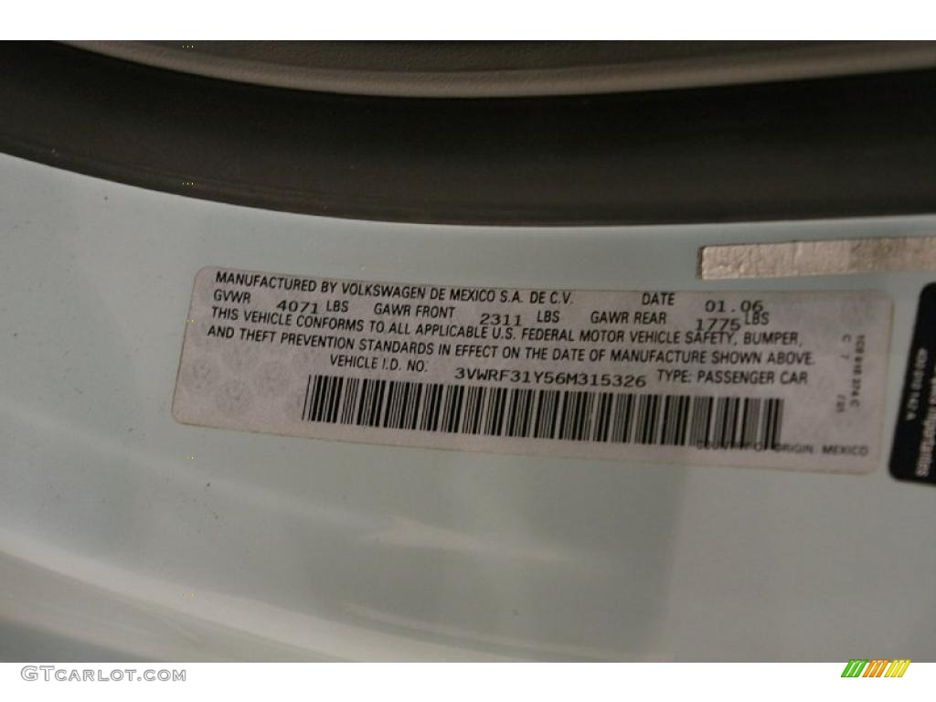 2006 Volkswagen New Beetle 2.5 Convertible Info Tag Photo #41634819