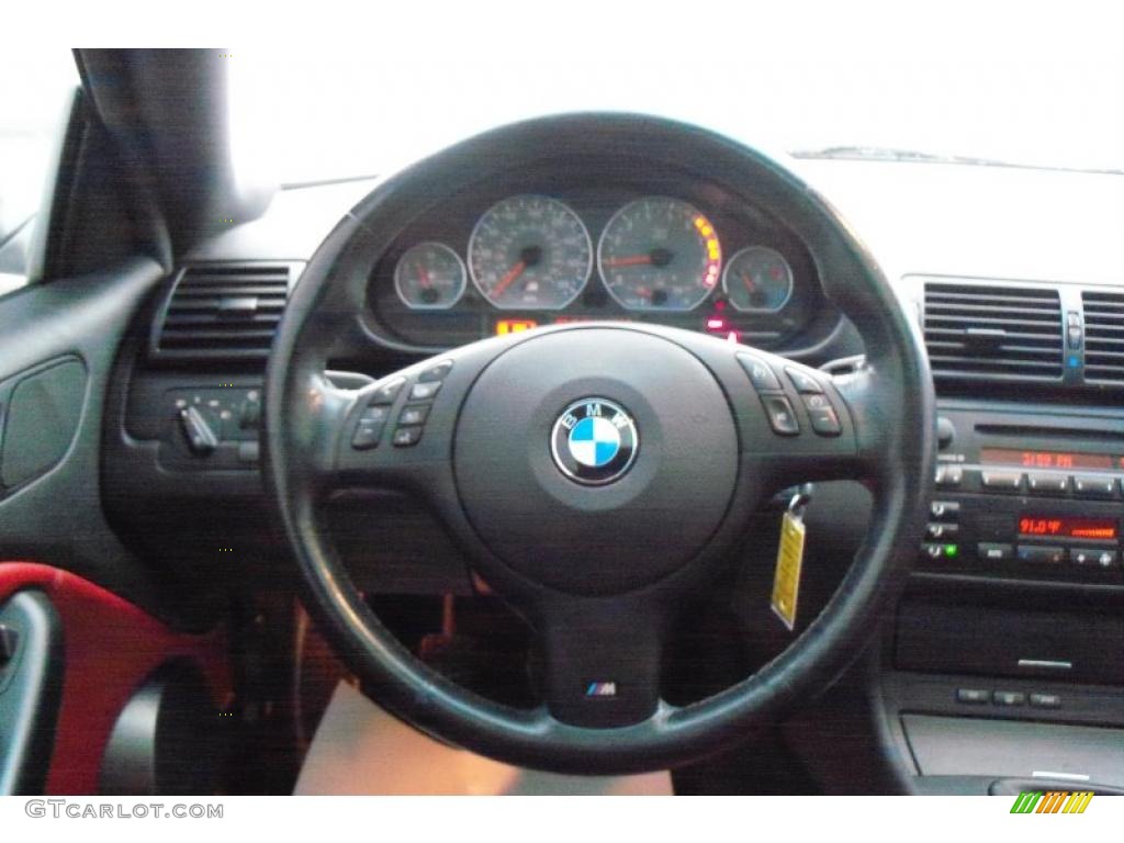 2002 BMW M3 Coupe Imola Red Steering Wheel Photo #41637807