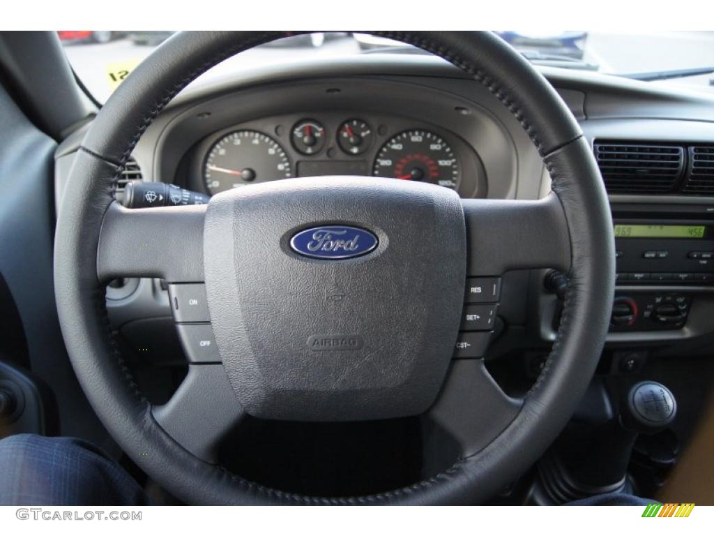 2011 Ford Ranger XLT SuperCab Medium Dark Flint Steering Wheel Photo #41639739