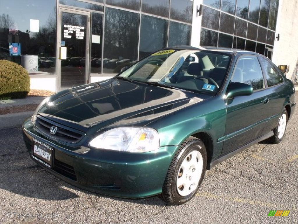 2000 Civic EX Coupe - Clover Green Pearl / Gray photo #1