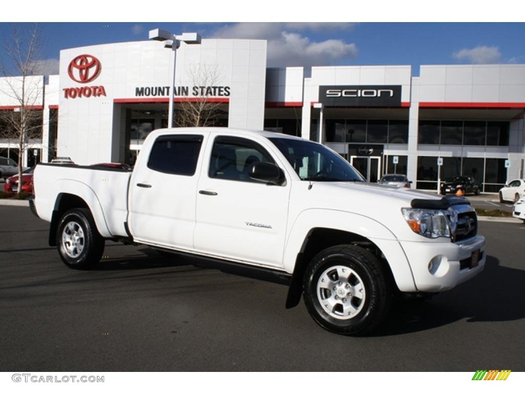 2009 Tacoma V6 SR5 Double Cab 4x4 - Super White / Graphite Gray photo #1