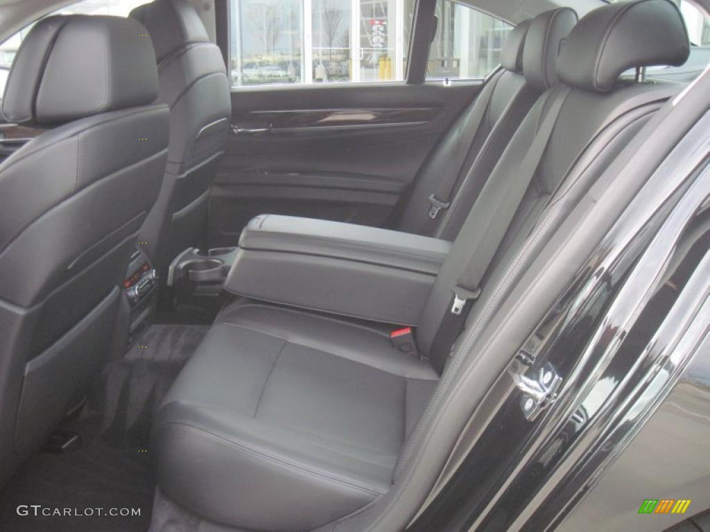 Black Nappa Leather Interior 2009 BMW 7 Series 750i Sedan Photo #41640355