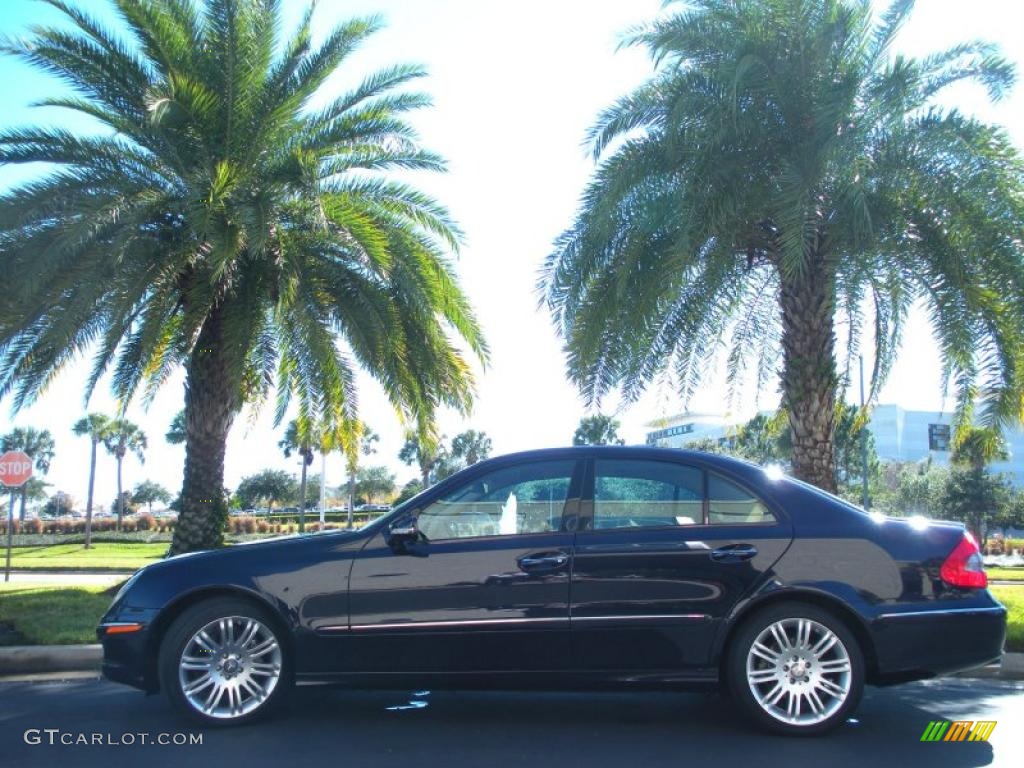 2008 E 350 Sedan - Capri Blue Metallic / Cashmere photo #1