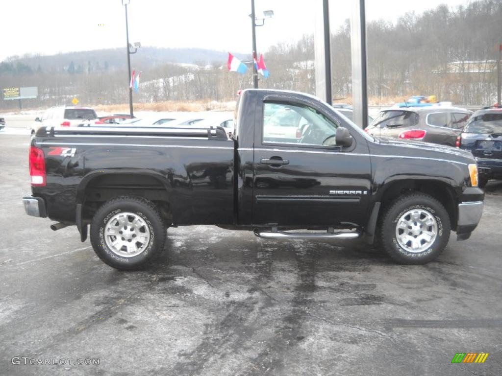 Onyx Black 2008 GMC Sierra 1500 SLE Regular Cab 4x4 Exterior Photo #41657339