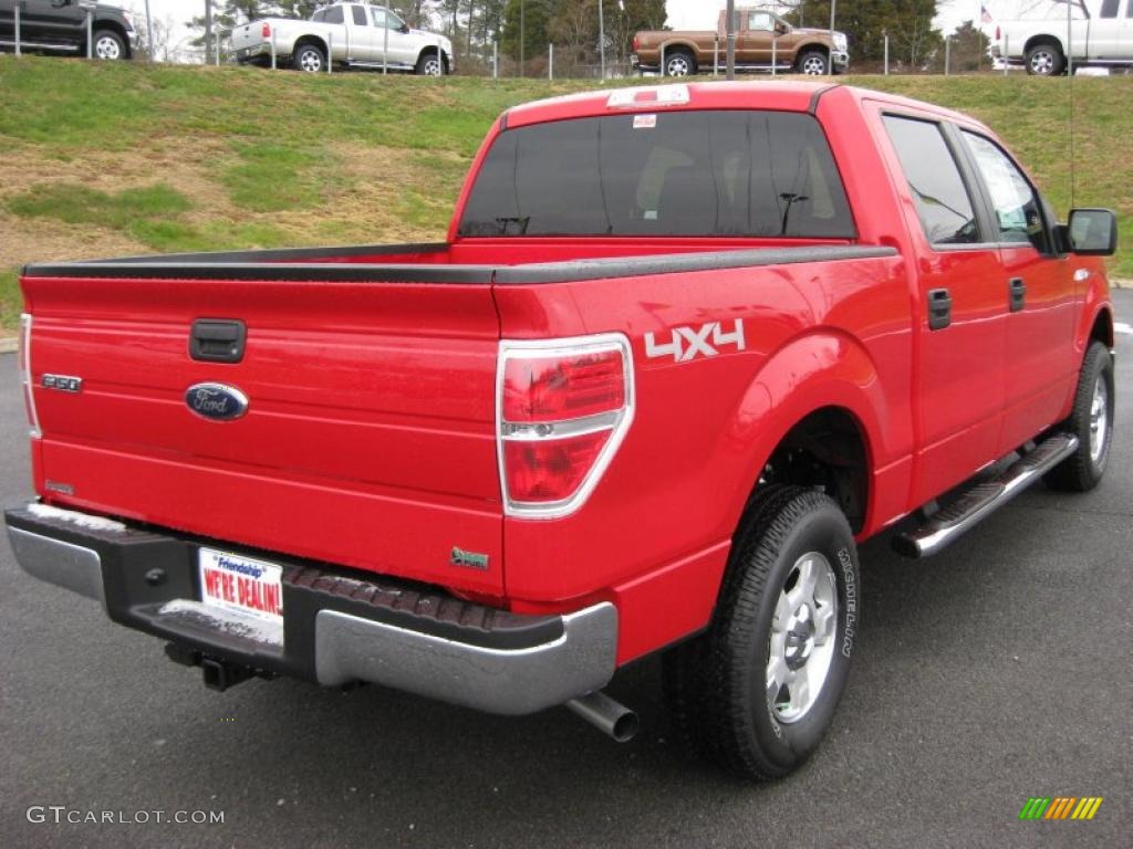 2010 F150 XLT SuperCrew 4x4 - Vermillion Red / Medium Stone photo #6