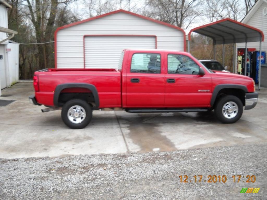 2003 Silverado 2500HD LS Crew Cab - Victory Red / Dark Charcoal photo #1