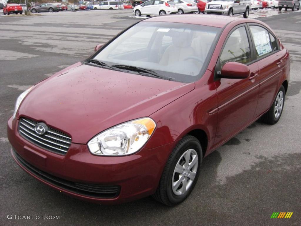 Wine Red Pearl 2011 Hyundai Accent GLS 4 Door Exterior Photo #41664611