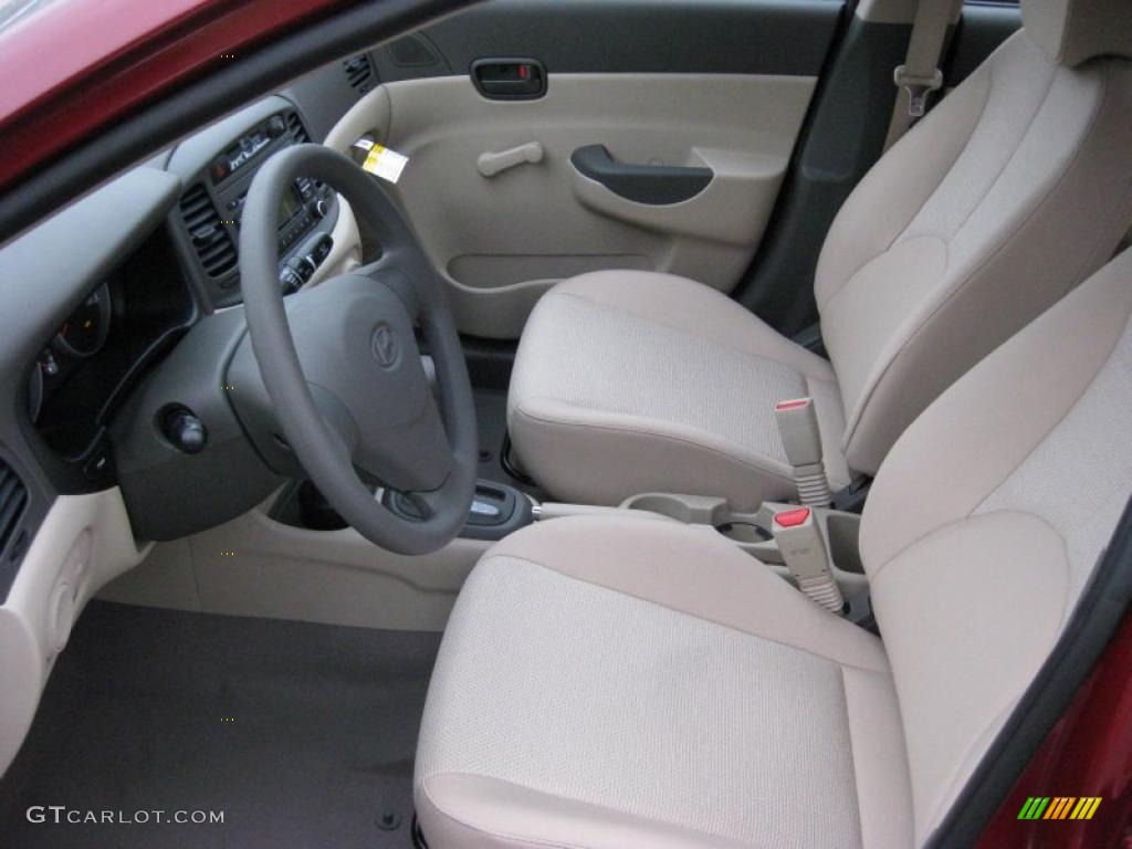 Beige Interior 2011 Hyundai Accent GLS 4 Door Photo #41664787