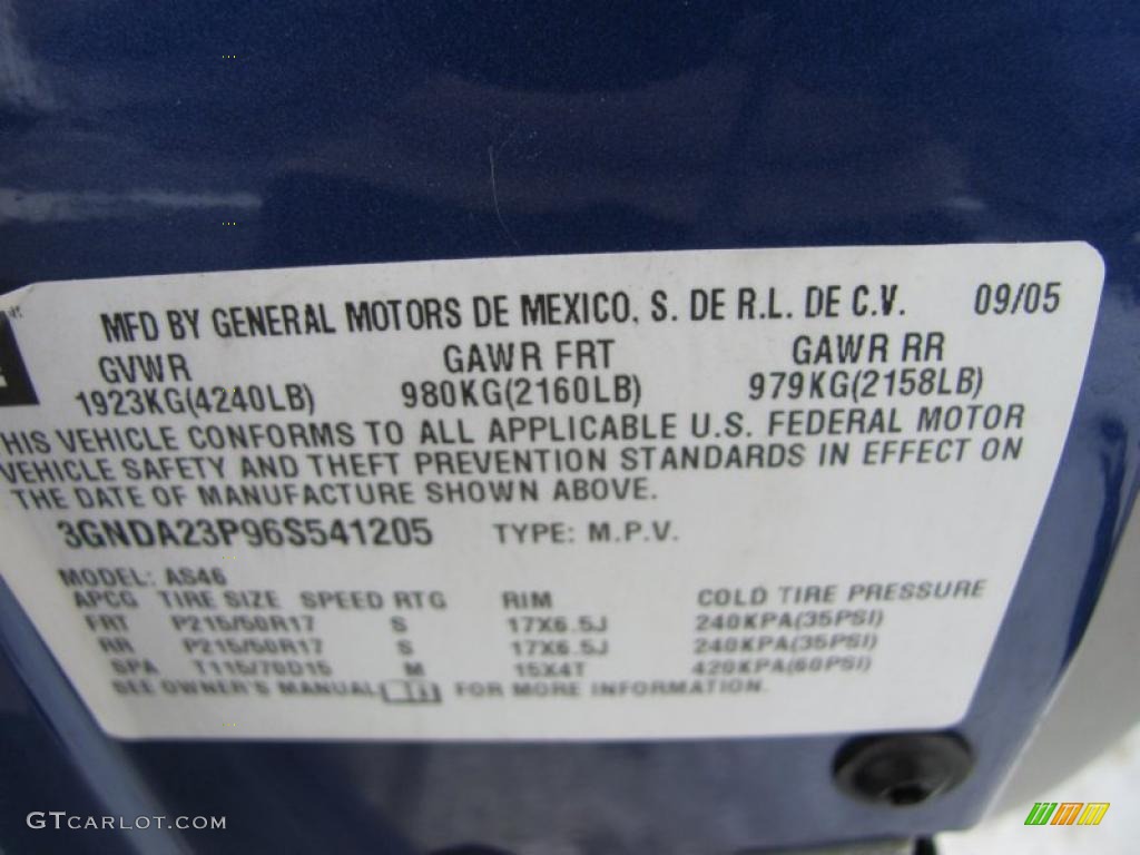 2006 HHR LT - Daytona Blue Metallic / Gray photo #7
