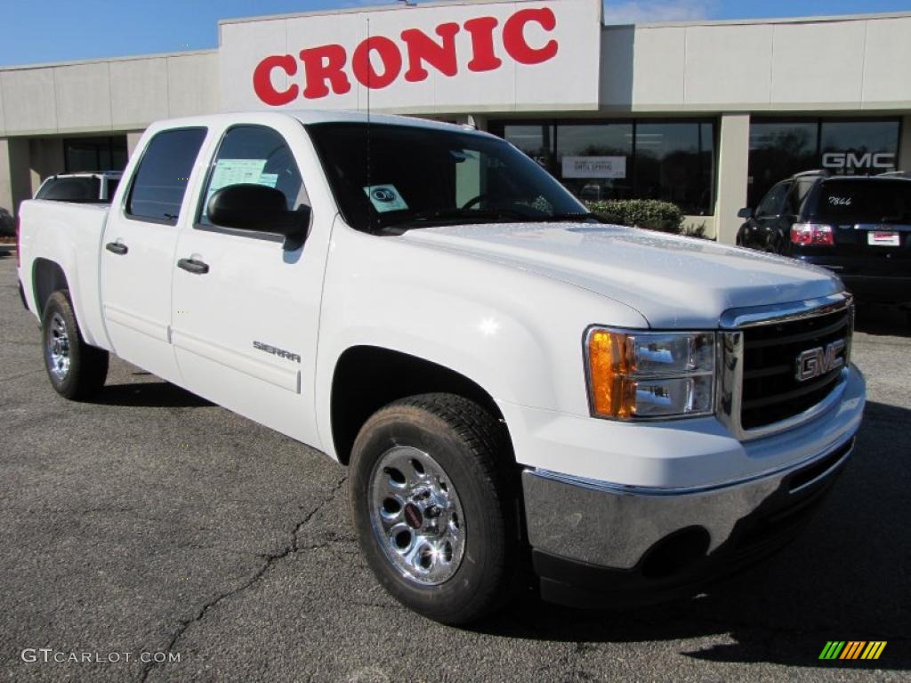 2011 Sierra 1500 SL Crew Cab - Summit White / Dark Titanium photo #1