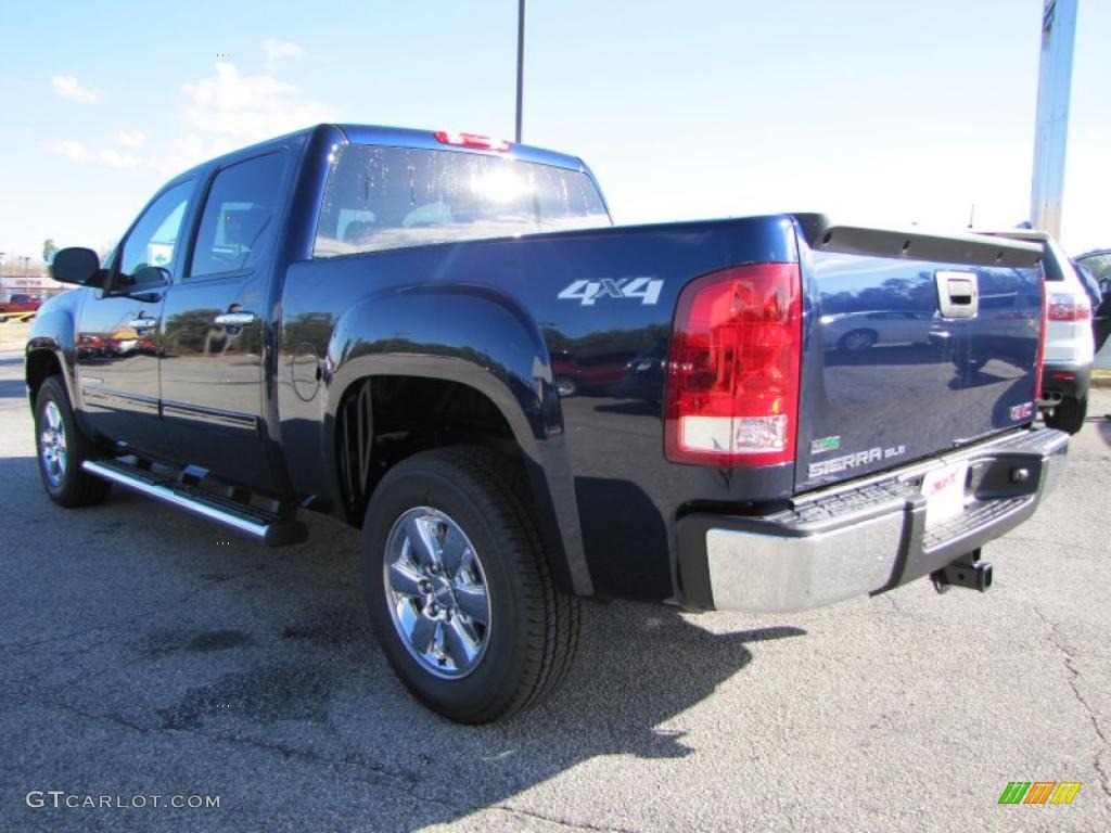 2011 Sierra 1500 SLE Crew Cab 4x4 - Midnight Blue Metallic / Ebony photo #5