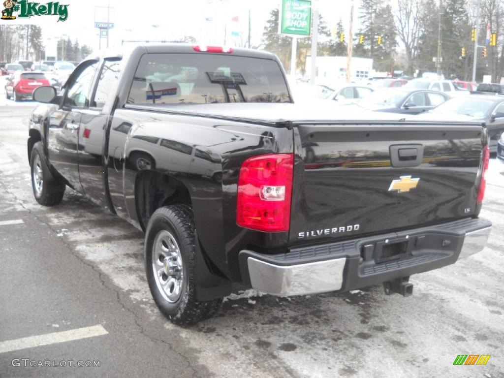 2007 Silverado 1500 LS Extended Cab - Black / Dark Titanium Gray photo #5