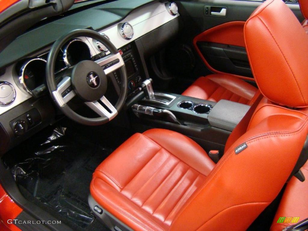 Black/Red Interior 2007 Ford Mustang GT Premium Convertible Photo #41688017