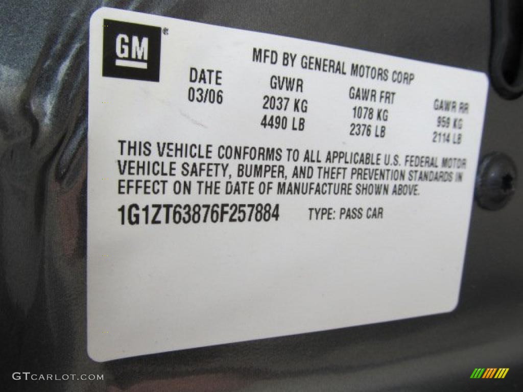 2006 Chevrolet Malibu Maxx LT Wagon Info Tag Photo #41692883
