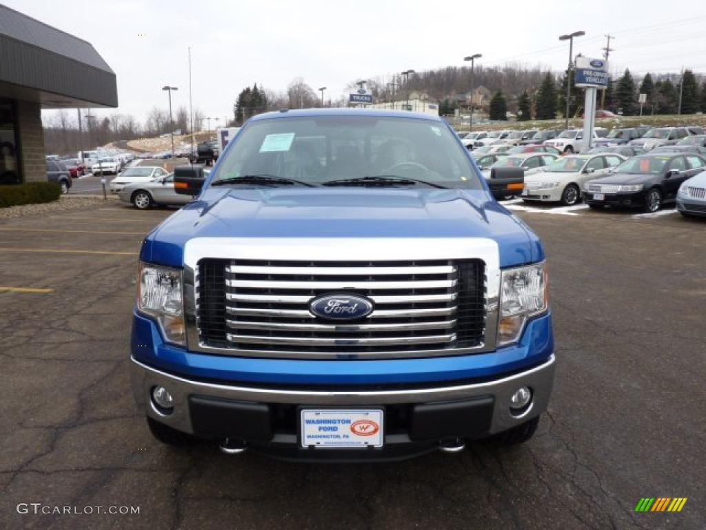 2011 F150 XLT SuperCab 4x4 - Blue Flame Metallic / Steel Gray photo #7