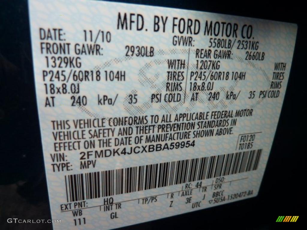 2011 Edge SEL AWD - Mediterranean Blue Metallic / Medium Light Stone photo #16