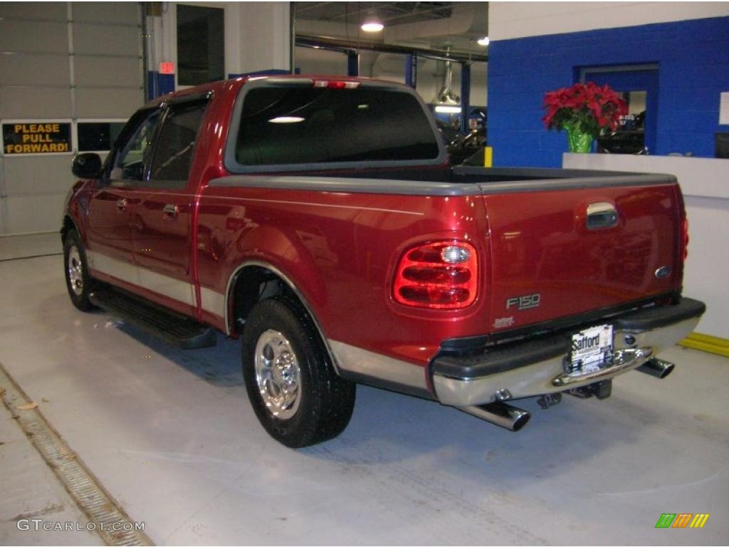 2002 F150 XLT SuperCrew - Toreador Red Metallic / Medium Graphite photo #13