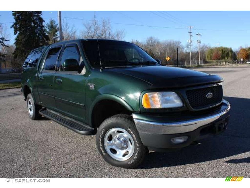Dark Highland Green Metallic 2001 Ford F150 XLT SuperCrew 4x4 Exterior Photo #41702400