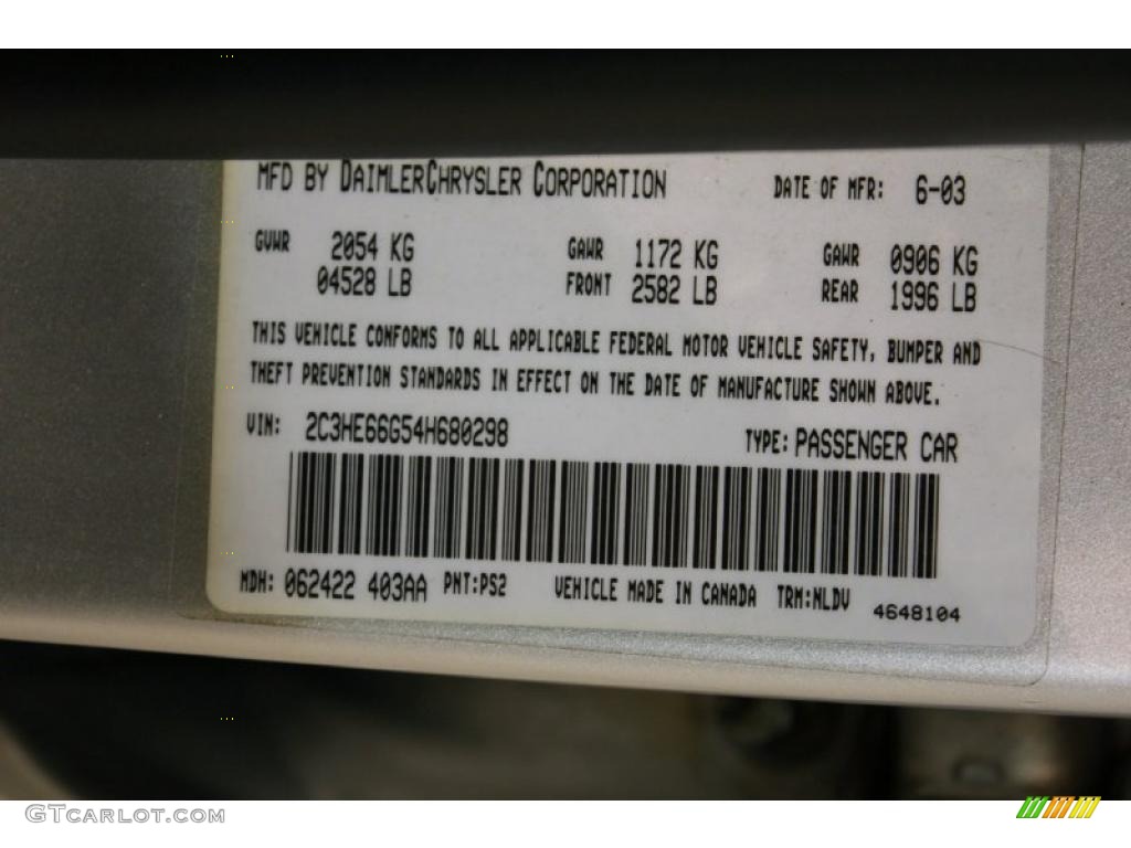 2004 300 Color Code PS2 for Bright Silver Metallic Photo #41704646