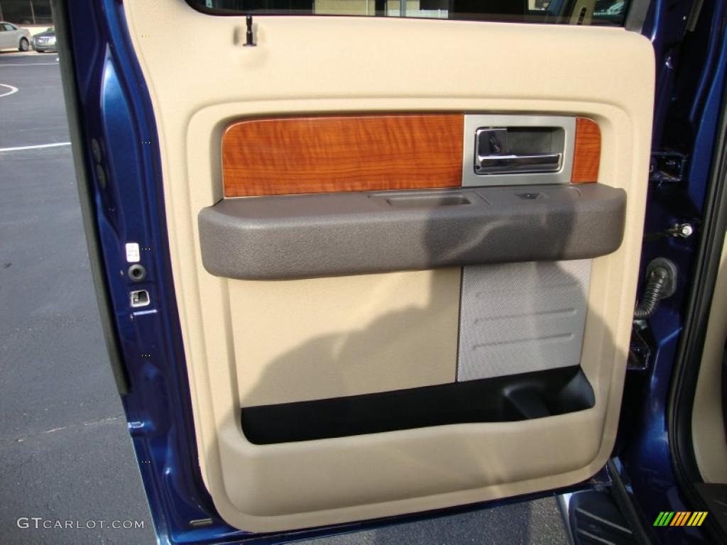 2010 Ford F150 Lariat SuperCrew 4x4 Tan Door Panel Photo #41708754
