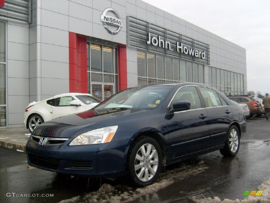 2007 Accord EX-L V6 Sedan - Royal Blue Pearl / Gray photo #1