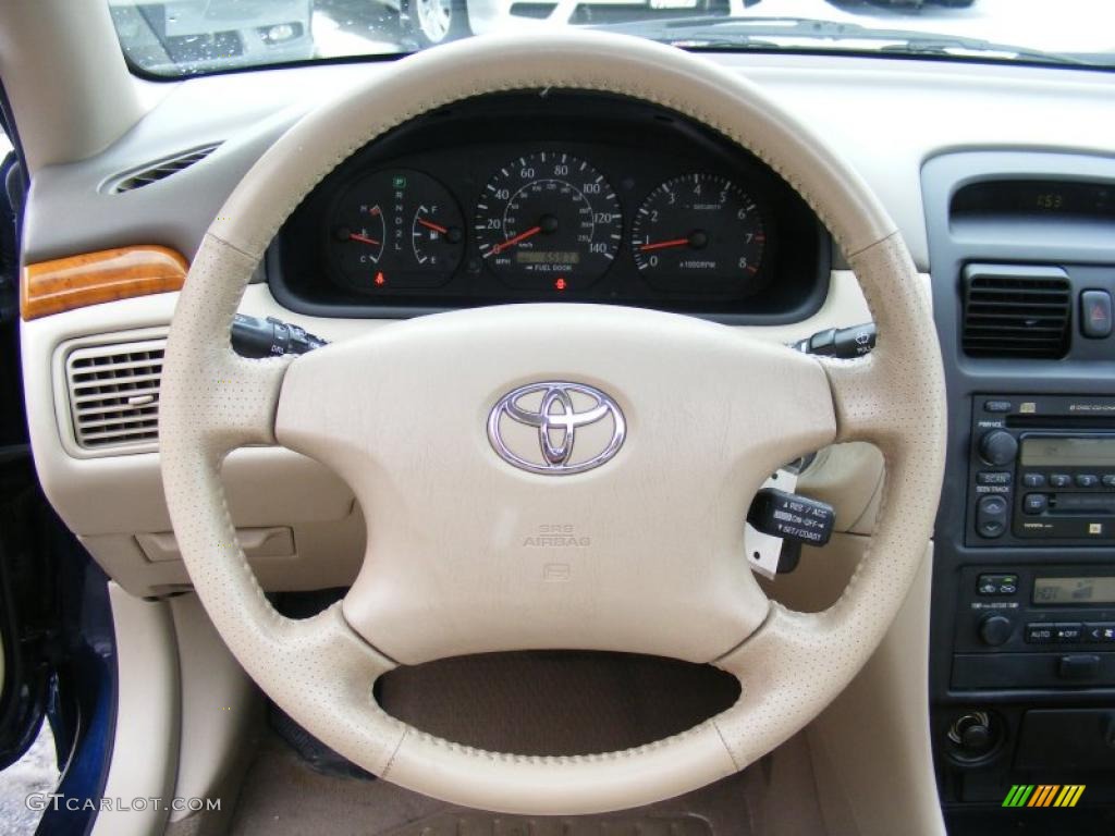 2003 Toyota Solara SLE V6 Coupe Ivory Steering Wheel Photo #41716802